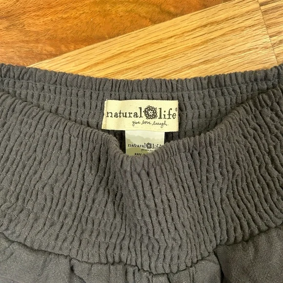 NATURAL LIFE Charcoal linen blend pants - Picture 3 of 6